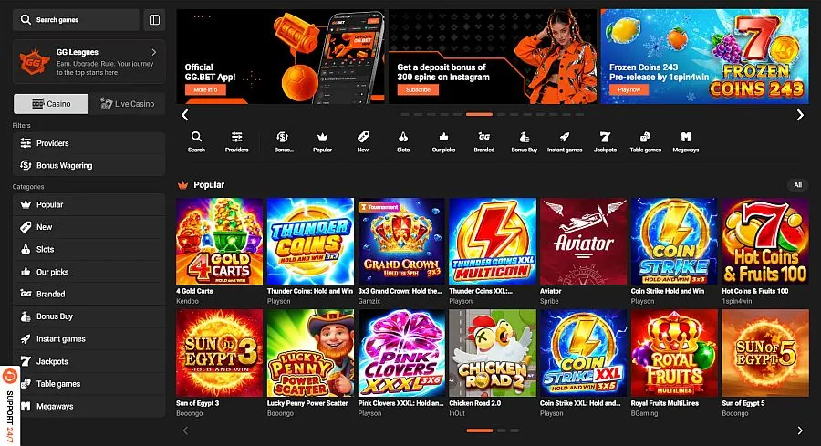 GG.BET Casino Welcome Bonus