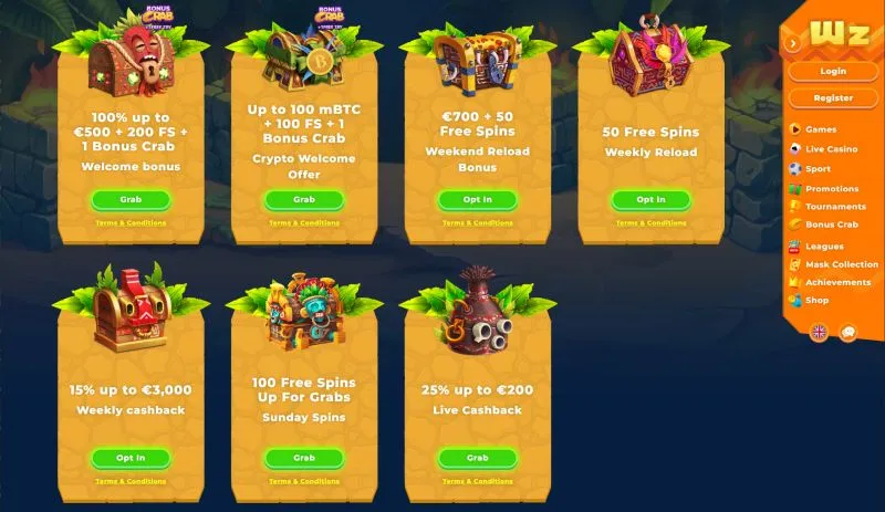 Wazamba Casino Welcome Bonus